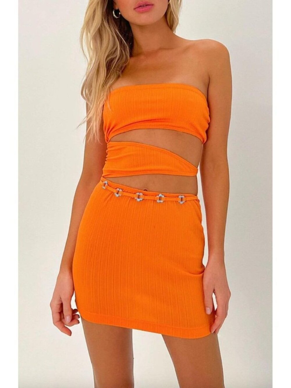Frankies Bikinis (M) Orange Dress